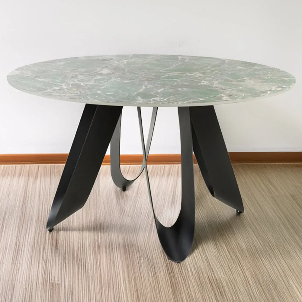 Osaka 4 Seater Round Dining Table - Green