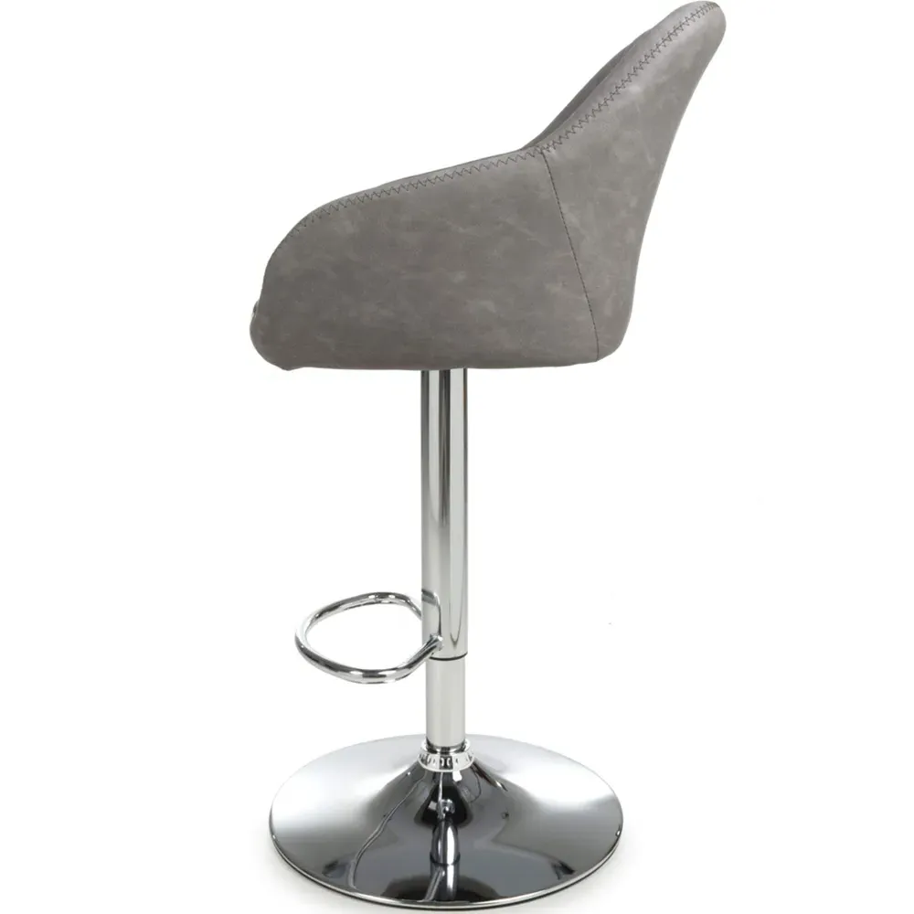 Serena Bar Stool Set of 2 - Grey, Leather