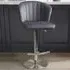 Sigma Adjustable Bar Stool - Grey, Brushed Velvet
