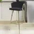 Volero Bar Stool with Armrests - Black, Brushed Velvet