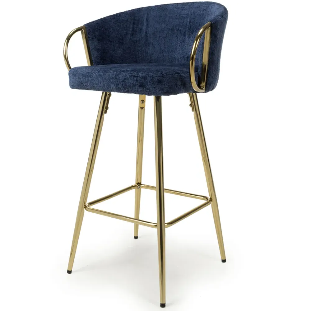 Volero Textured Bar Stool with Armrests - Blue