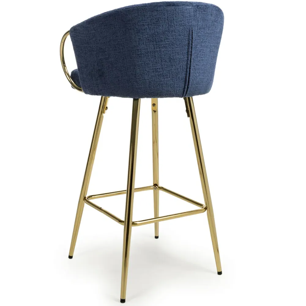 Volero Textured Bar Stool with Armrests - Blue