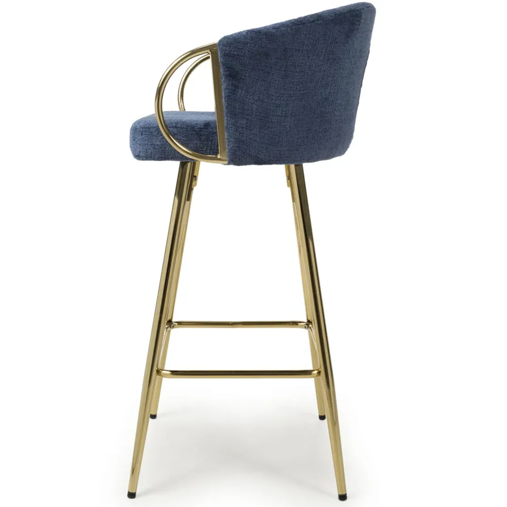 Volero Textured Bar Stool with Armrests - Blue