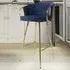 Volero Textured Bar Stool with Armrests - Blue