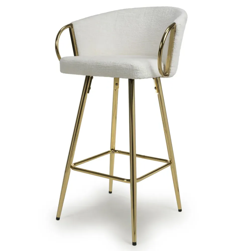 Volero Textured Bar Stool with Armrests - Cream