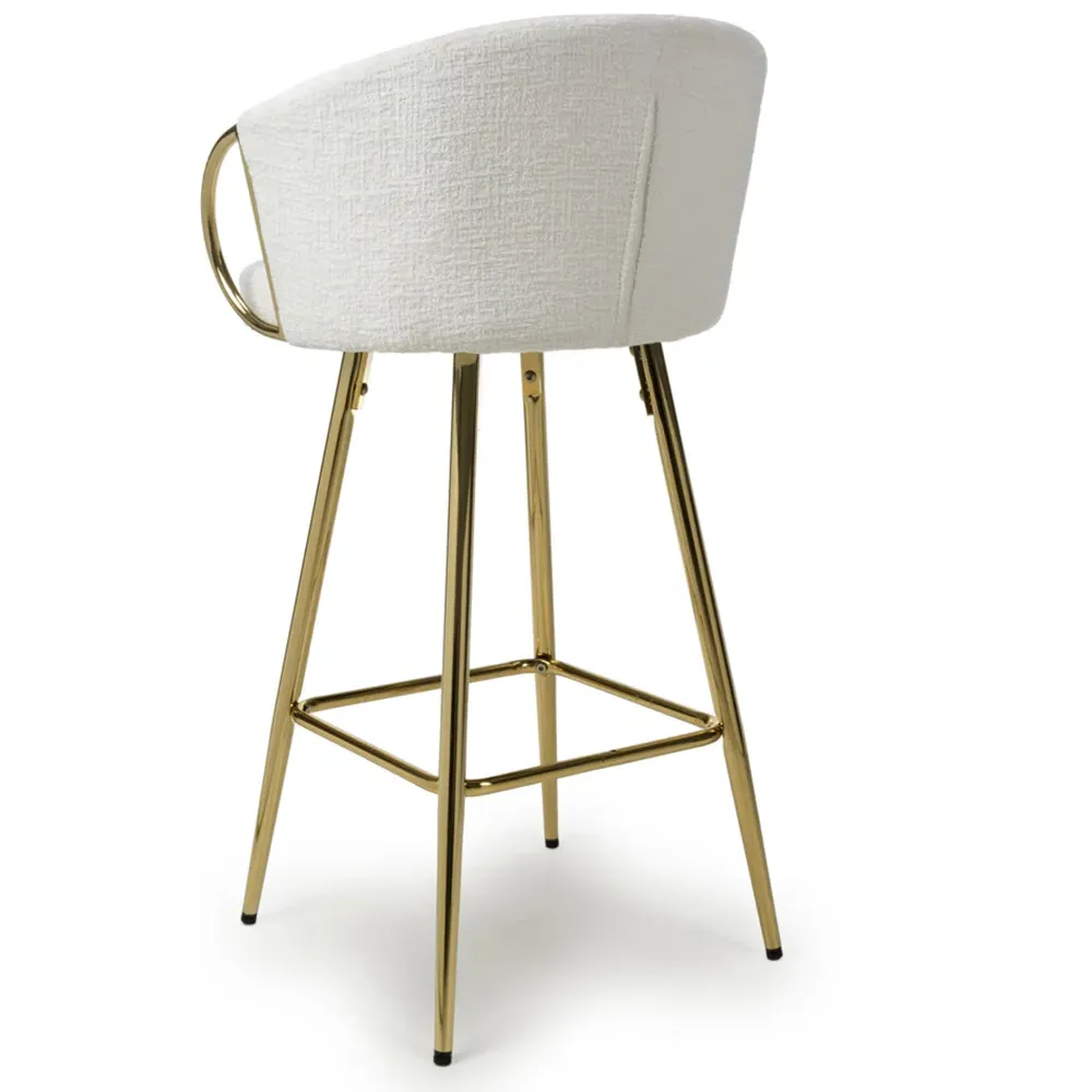 Volero Textured Bar Stool with Armrests - Cream