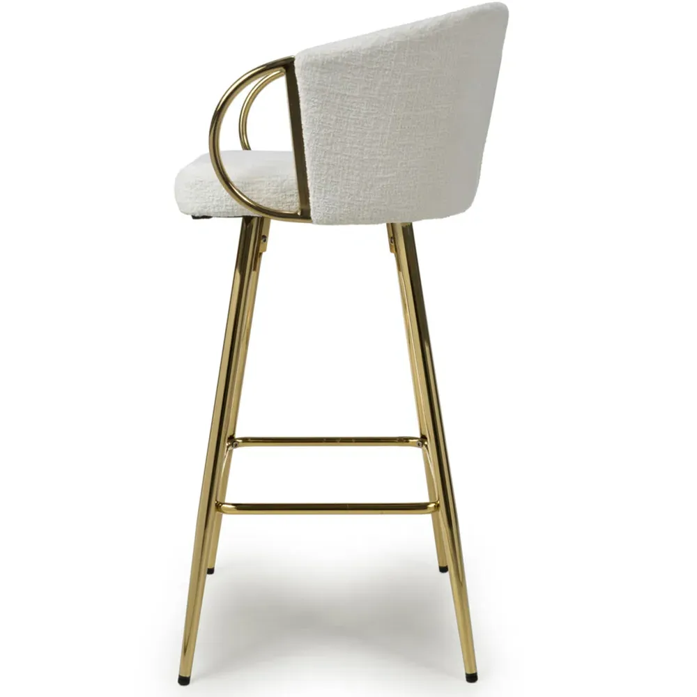 Volero Textured Bar Stool with Armrests - Cream