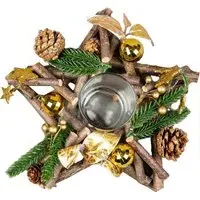 Twig Star Candle Holder - Gold