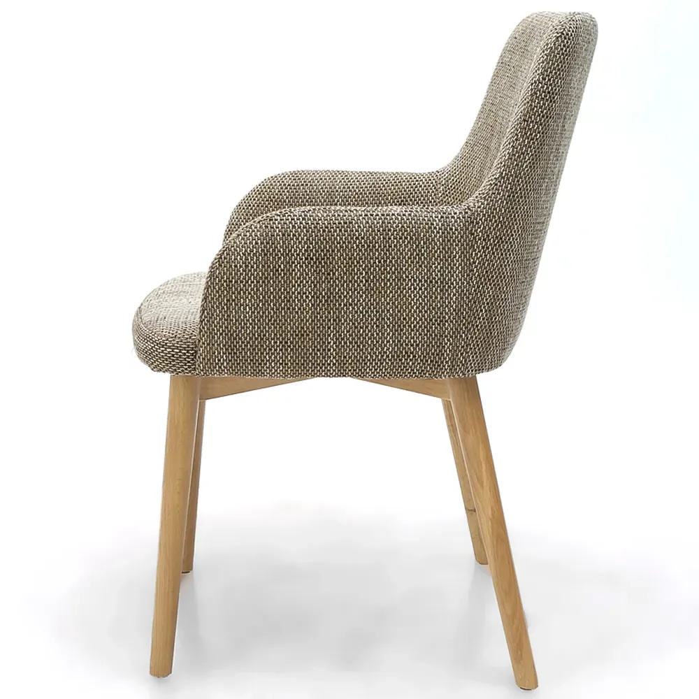 Sidcup Set of 2 Dining Chairs - Oatmeal, Tweed