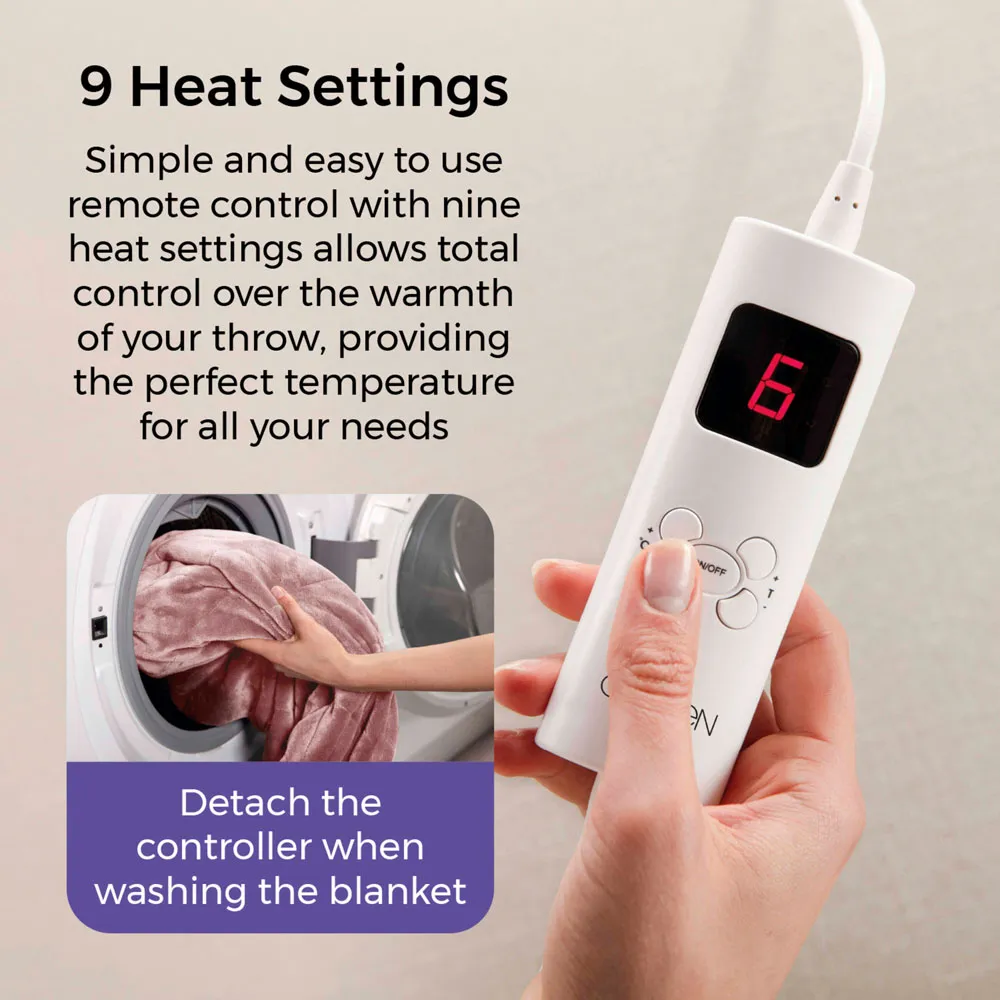 Carmen Fleece Electric Heated Throw Blanket - Pink