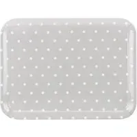 Slate Grey Polka Dot Tea Tray - Grey, Melamine