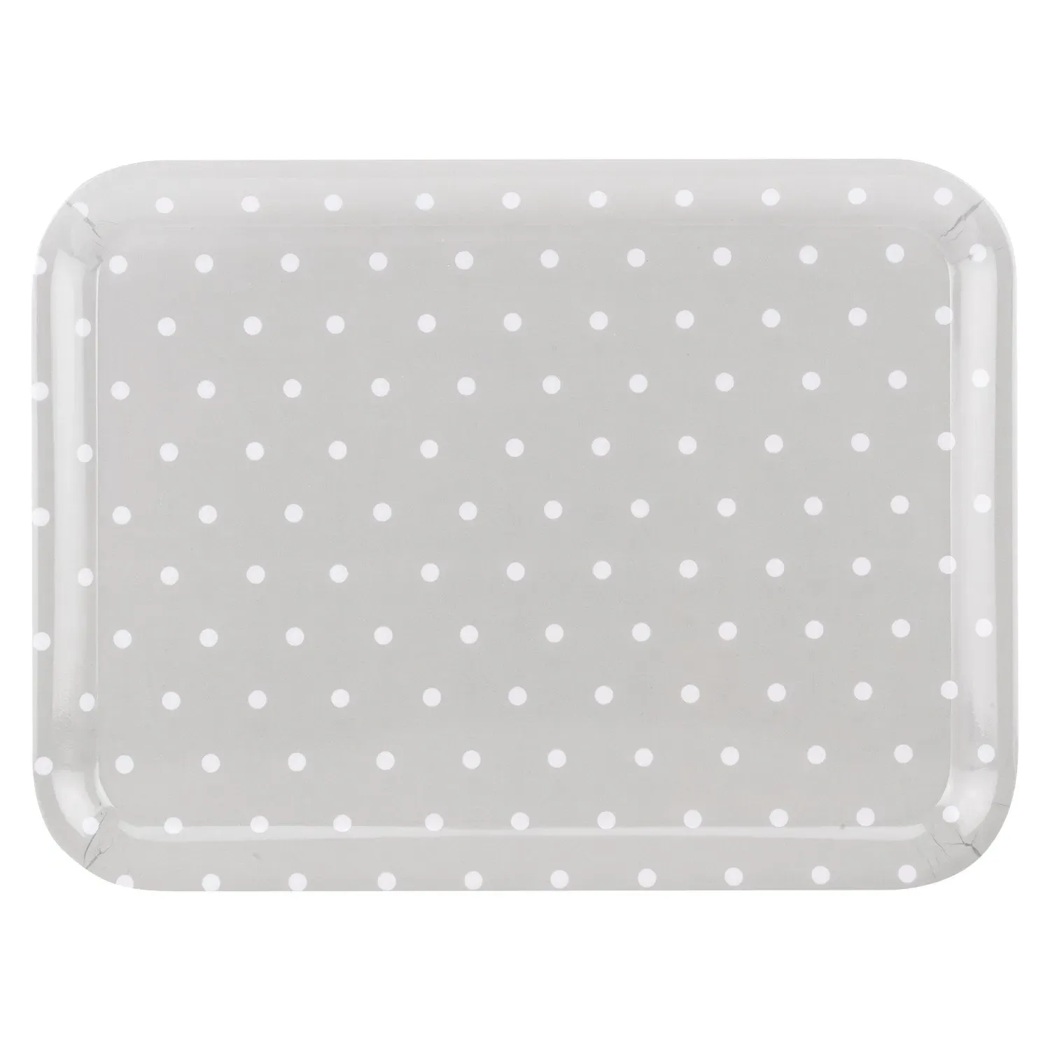 Slate Grey Polka Dot Tea Tray - Grey, Melamine image
