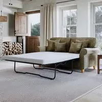 2-Seater Sofa Bed - Green, Chenille