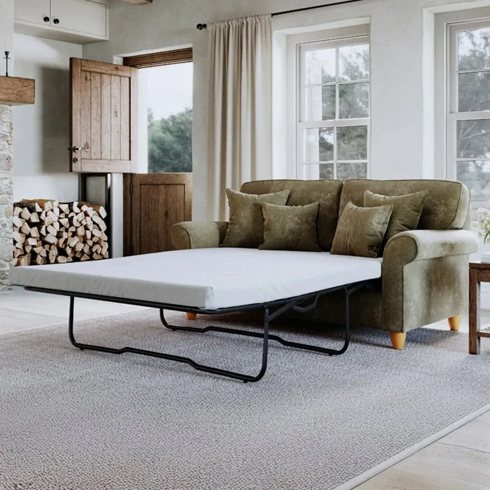 2-Seater Sofa Bed - Green, Chenille image