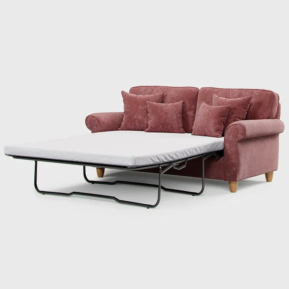 2-Seater Sofa Bed - Red, Chenille