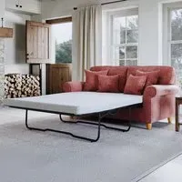 2-Seater Sofa Bed - Red, Chenille