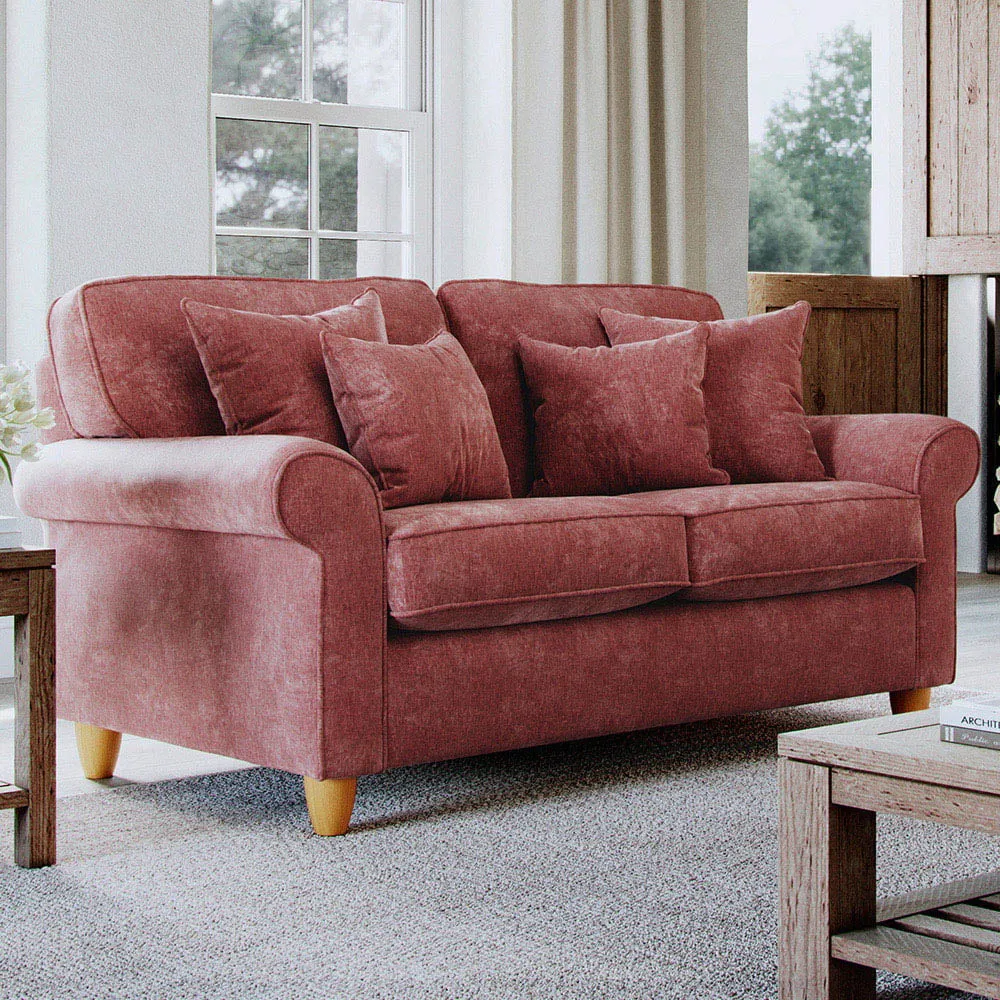 2-Seater Sofa - Red, Chenille