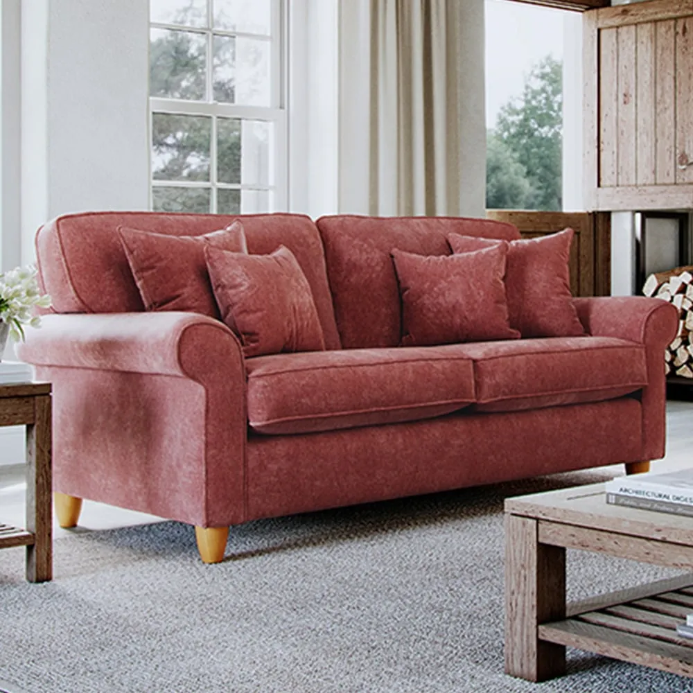 2-Seater Sofa - Red, Chenille