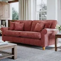 3-Seater Sofa - Red, Chenille