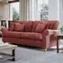 3-Seater Sofa - Red, Chenille