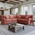 4-Seater Left Hand Corner Sofa - Red, Chenille