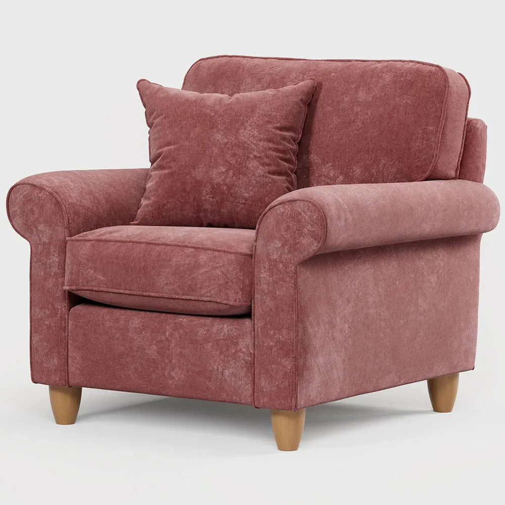Glory Deep Terra Armchair - Red, Chenille