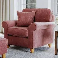 Glory Deep Terra Armchair - Red, Chenille
