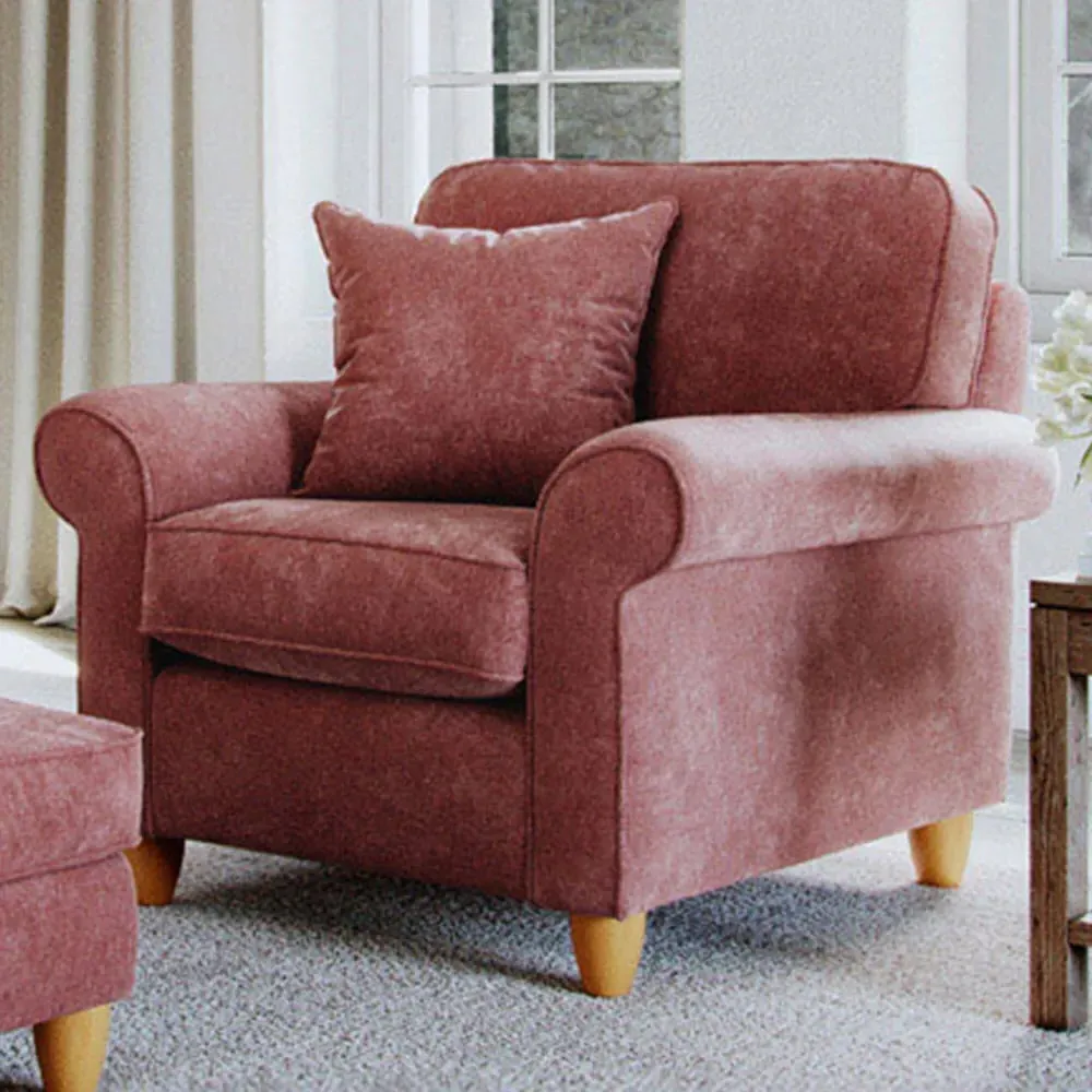Glory Deep Terra Armchair - Red, Chenille image