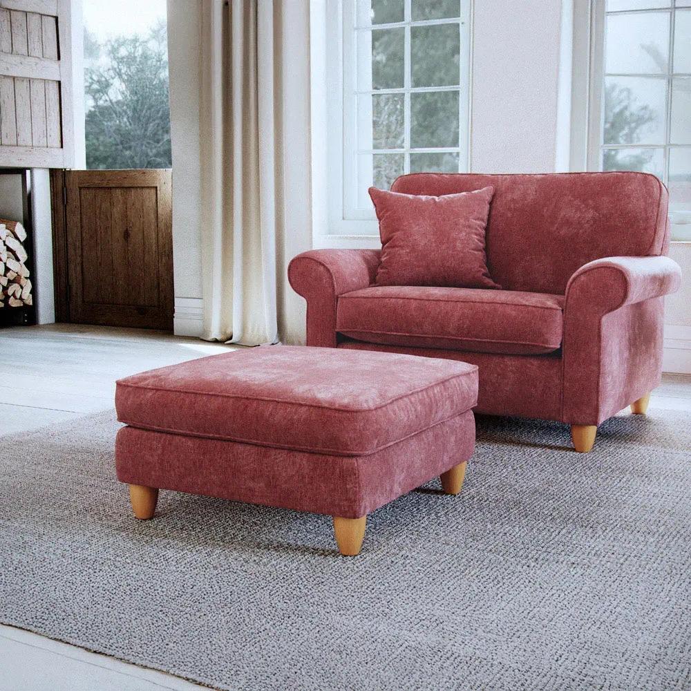 Glory Deep Terra Footstool - Red