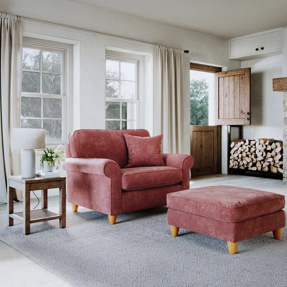 Glory Snuggle Chair - Deep Terra, Slub Chenille