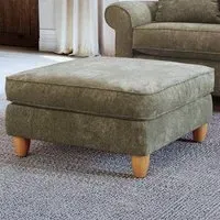 Glory Winter Moss Footstool - Green