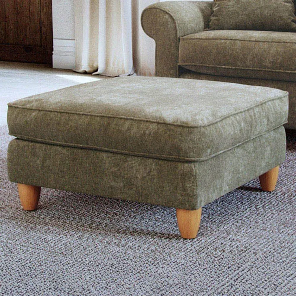 Glory Winter Moss Footstool - Green