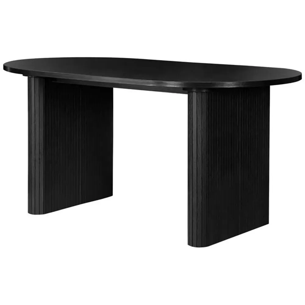 Birlea Axel 4 Seater Oval Fluted Dining Set - Black