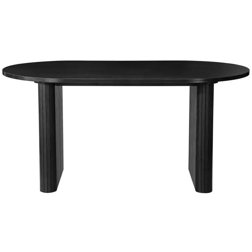 Birlea Axel 4 Seater Oval Fluted Dining Set - Black