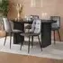 Birlea Axel 4 Seater Oval Fluted Dining Set - Black