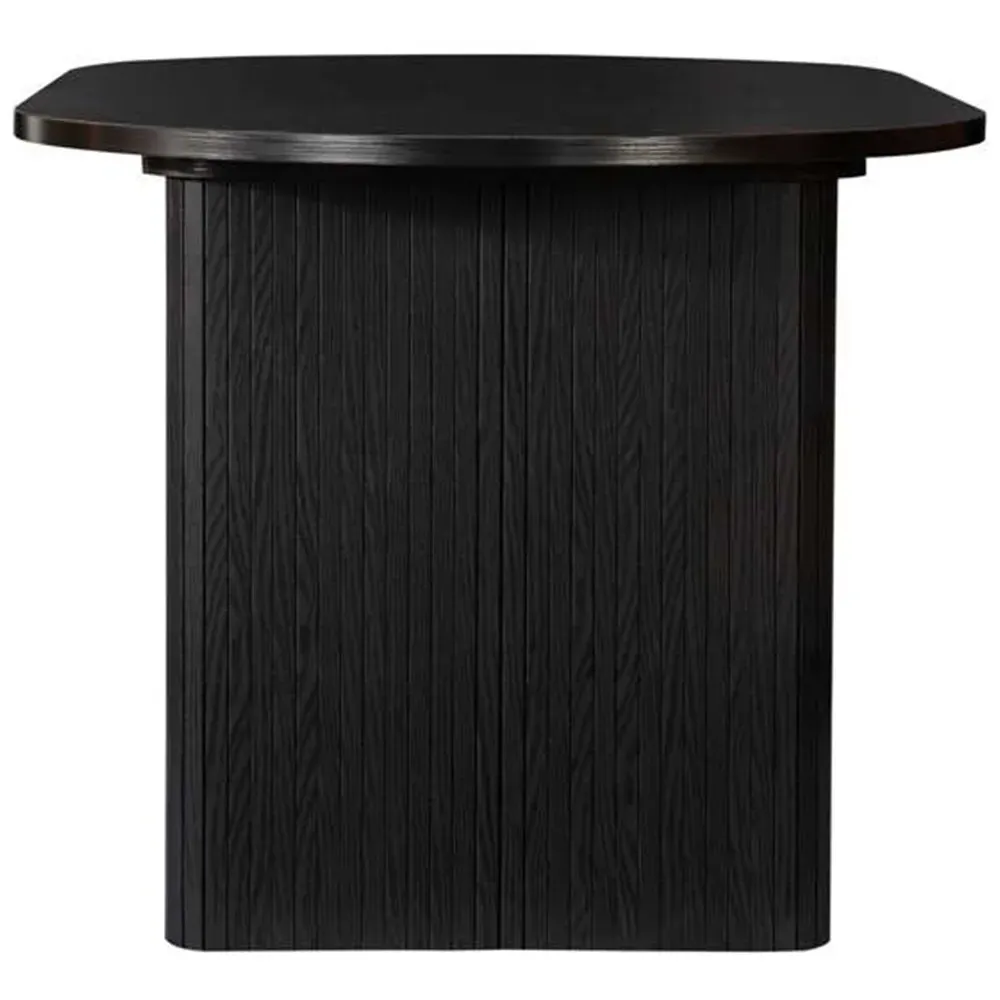 Birlea Axel 4-Seater Oval Fluted Dining Table - Black, MDF