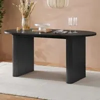 Birlea Axel 4-Seater Oval Fluted Dining Table - Black, MDF