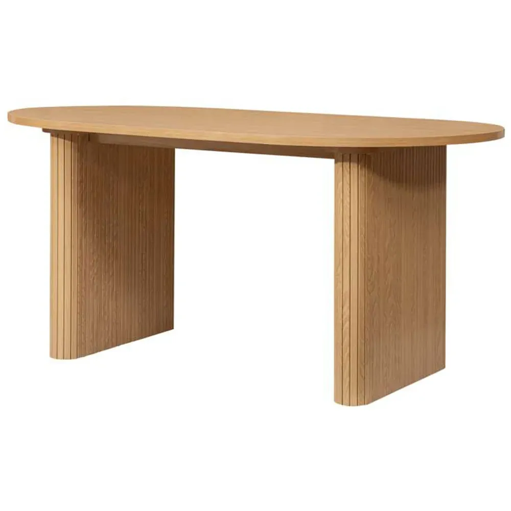 Birlea Axel 4-Seater Oval Fluted Dining Table - Brown, MDF