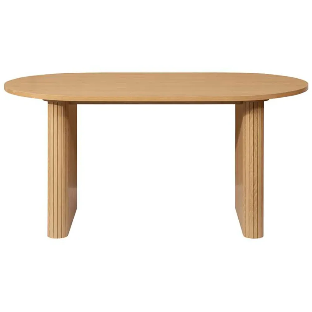 Birlea Axel 4-Seater Oval Fluted Dining Table - Brown, MDF