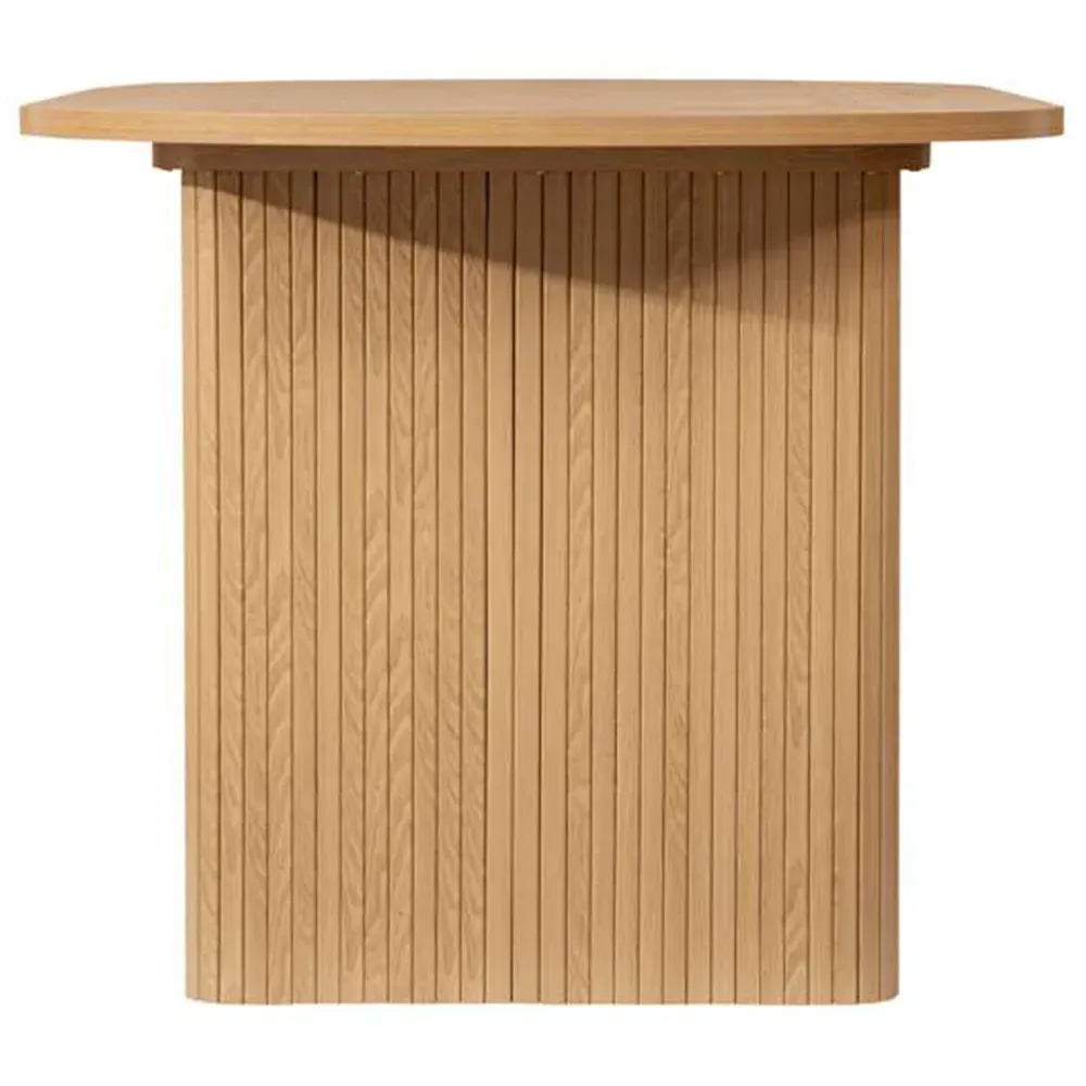 Birlea Axel 4-Seater Oval Fluted Dining Table - Brown, MDF