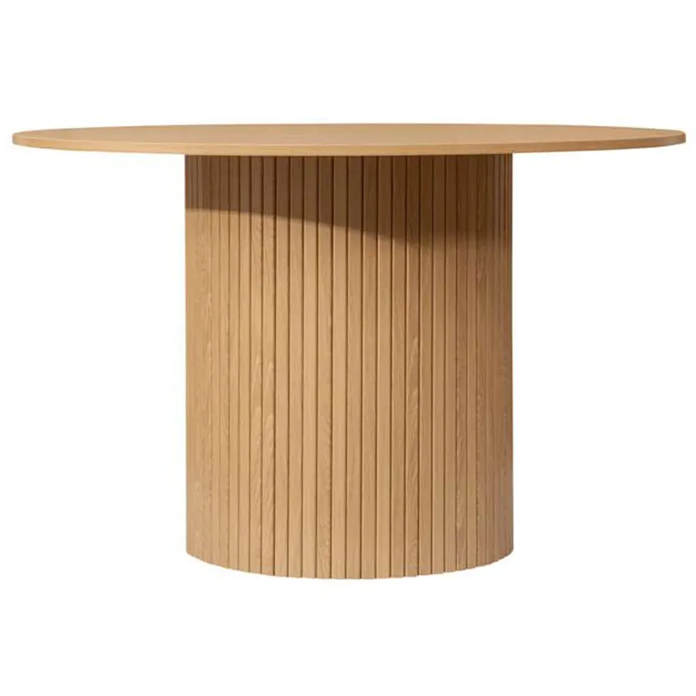 Birlea Axel 4-Seater Round Fluted Dining Table - Brown, MDF