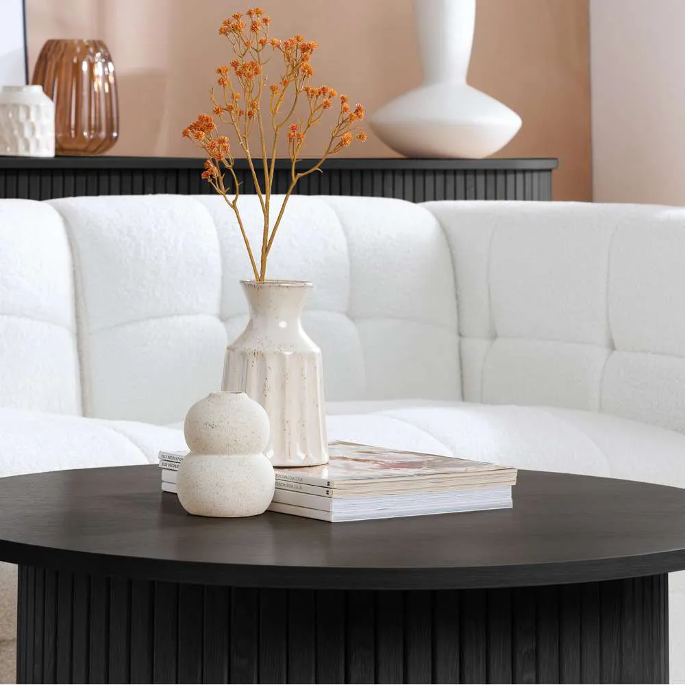 Birlea Axel Round Fluted Coffee Table - Black