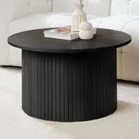 Birlea Axel Round Fluted Coffee Table - Black