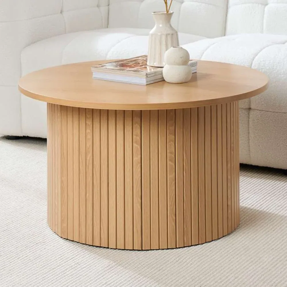 Birlea Axel Round Fluted Coffee Table - Brown