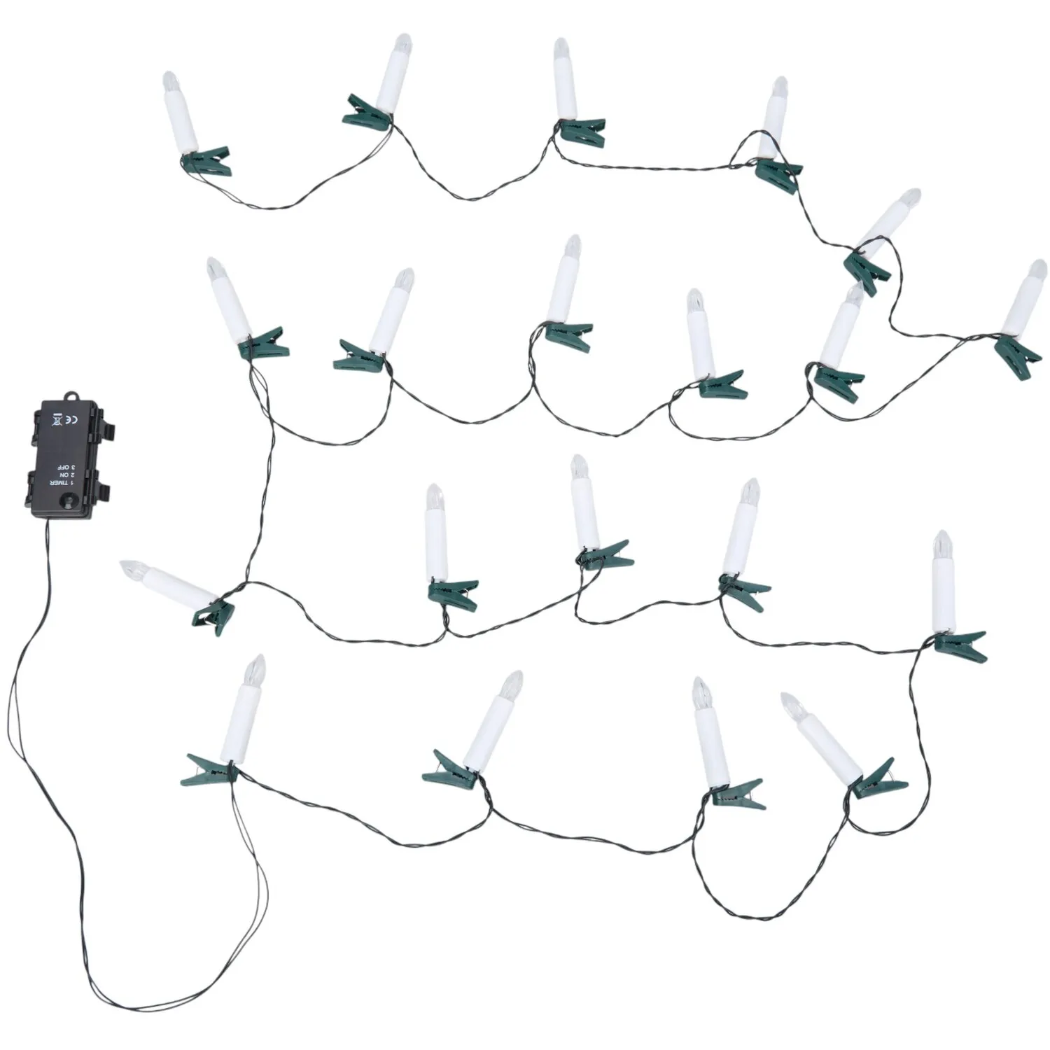Christmas Tree LED Candle Clips String Light - White
