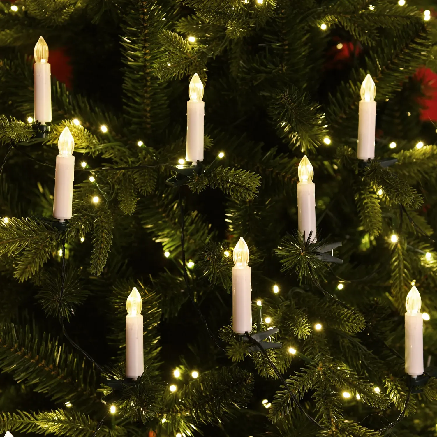 Christmas Tree LED Candle Clips String Light - White
