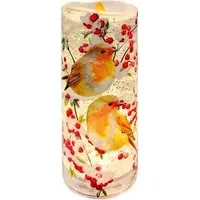 Robin Glitter Spinning LED Candle - Multicolour