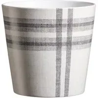 Dallas Check Fabric Pot - Grey