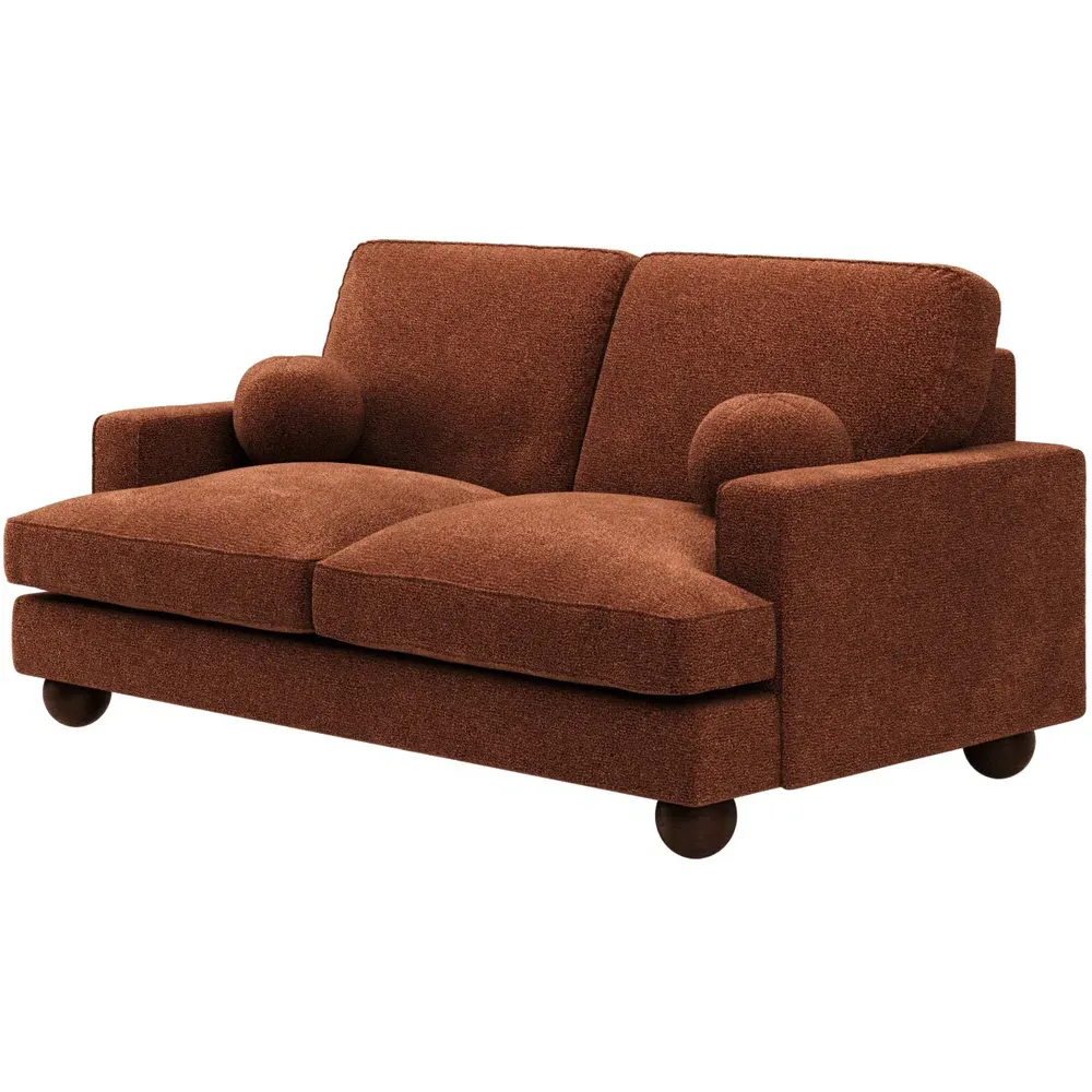 Addison 2-Seater Sofa - Burnt Orange, Chenille