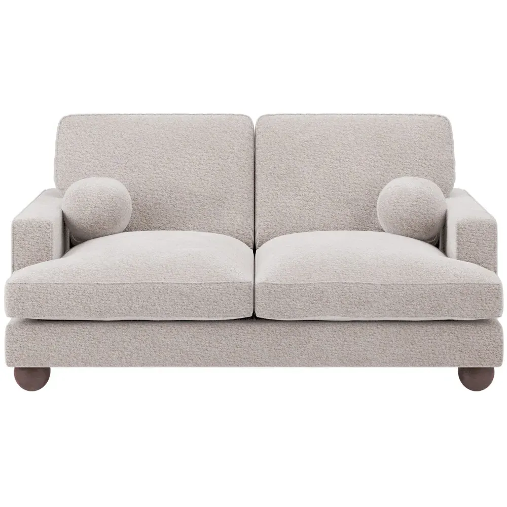 Addison 2-Seater Sofa with Ball Feet - Beige, Boucle